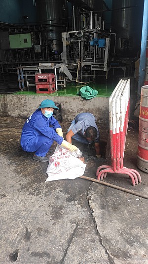 Hoạt động bảo vệ môi trường của chi đoàn thanh niên chào mừng kỷ niệm 65 năm ngày truyền thông HABECO